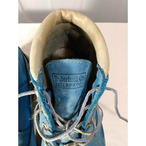 Timberland Women’s 4 Inch Waterproof Boot Blue | Leather Upper | Size 9M - Picture 8 of 10